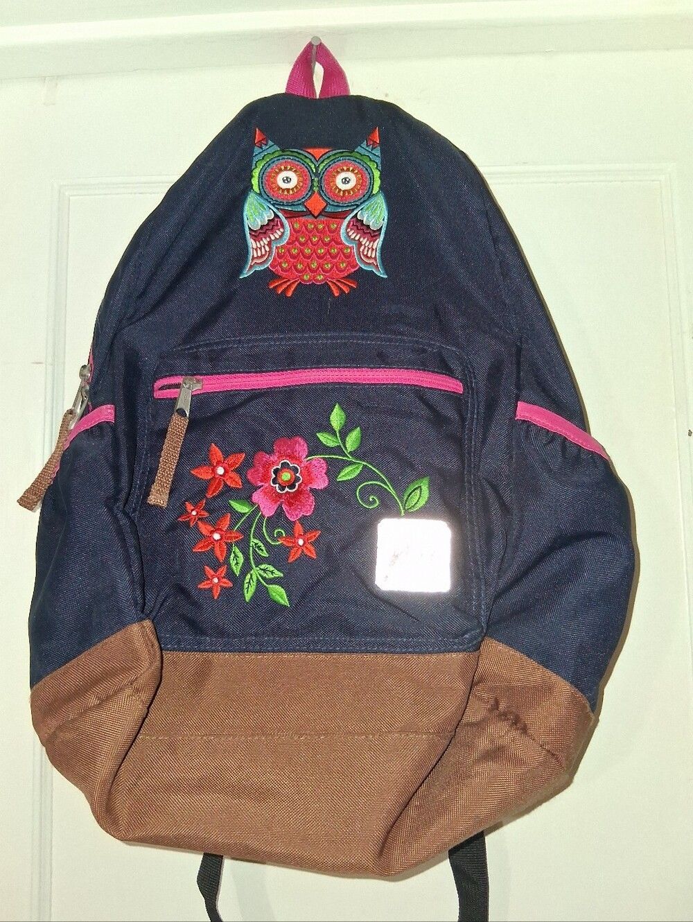 Hanna Andersson Navy Blue Embroidered Owl Floral Kids School Backpack - OS - Picture 5 of 14